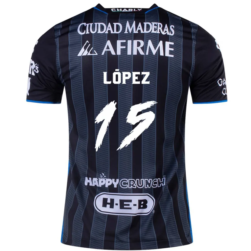 Danxen Män Víctor López #15 Vit Svart Bortatröja Matchtröjor 2024/25 Tröjor T-Tröja
