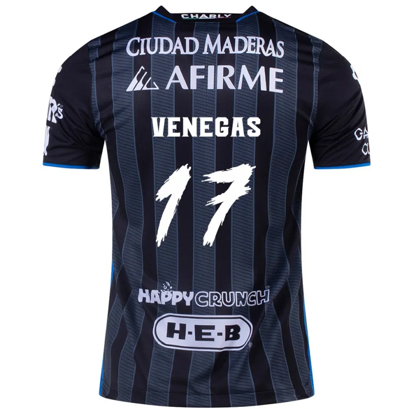 Danxen Män Francisco Venegas #17 Vit Svart Bortatröja Matchtröjor 2024/25 Tröjor T-Tröja