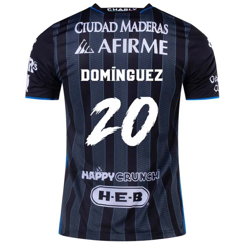 Danxen Män Misael Domínguez #20 Vit Svart Bortatröja Matchtröjor 2024/25 Tröjor T-Tröja