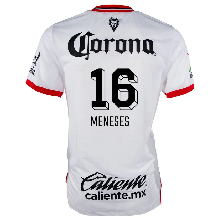 Danxen Män Jean Meneses #16 Vit Röd Bortatröja Matchtröjor 2024/25 Tröjor T-Tröja