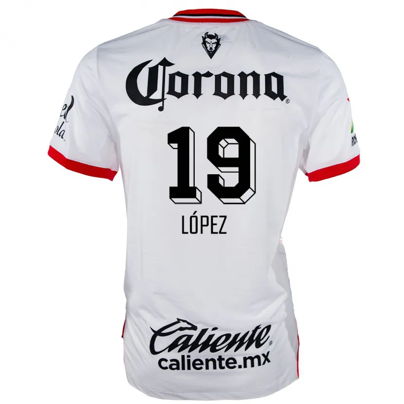 Danxen Män Iván López #19 Vit Röd Bortatröja Matchtröjor 2024/25 Tröjor T-Tröja
