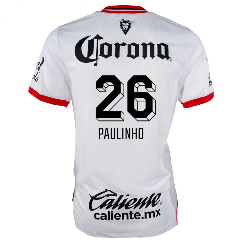 Danxen Män Paulinho #26 Vit Röd Bortatröja Matchtröjor 2024/25 Tröjor T-Tröja