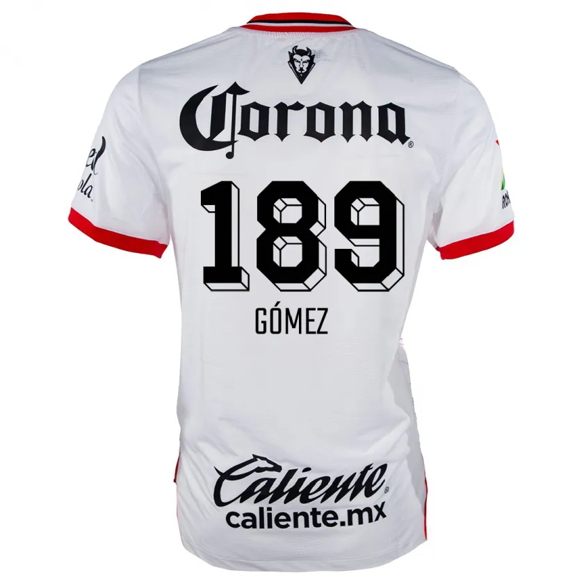 Danxen Män Enrique Gómez #189 Vit Röd Bortatröja Matchtröjor 2024/25 Tröjor T-Tröja