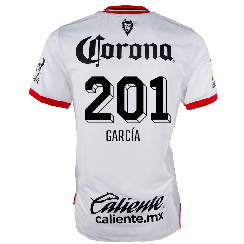 Danxen Män Eros García #201 Vit Röd Bortatröja Matchtröjor 2024/25 Tröjor T-Tröja