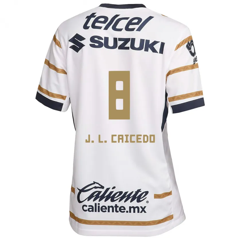 Danxen Kvinnor José Caicedo #8 Vit Obsidian Hemmatröja Matchtröjor 2024/25 Tröjor T-Tröja