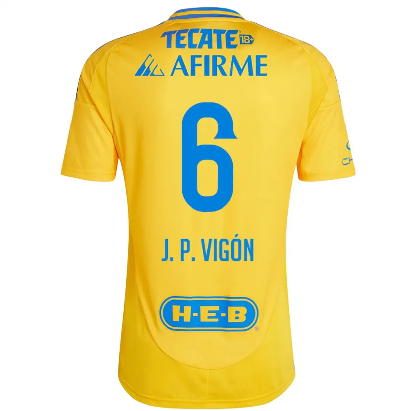 Danxen Kvinnor Juan Pablo Vigón #6 Guld Gul Hemmatröja Matchtröjor 2024/25 Tröjor T-Tröja