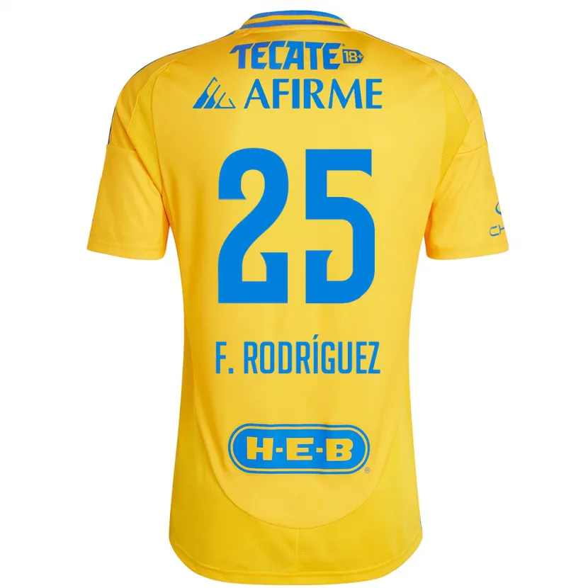 Danxen Kvinnor Felipe Rodríguez #25 Guld Gul Hemmatröja Matchtröjor 2024/25 Tröjor T-Tröja
