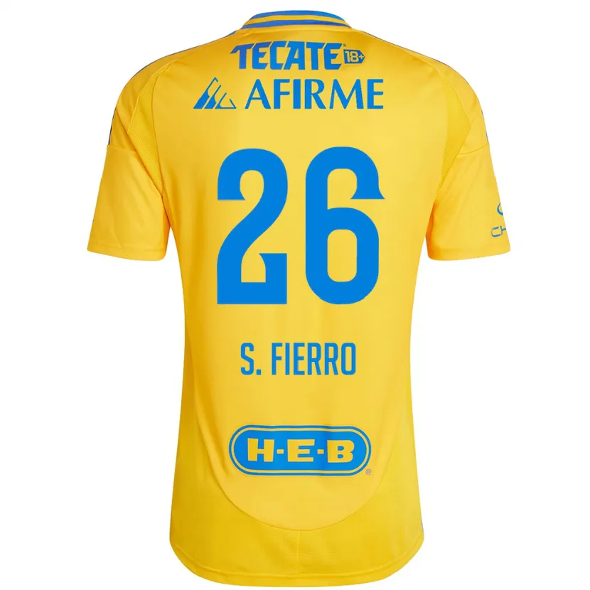 Danxen Kvinnor Sebastián Fierro #26 Guld Gul Hemmatröja Matchtröjor 2024/25 Tröjor T-Tröja
