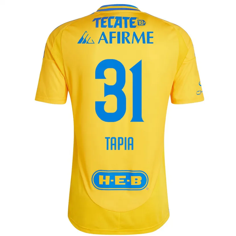 Danxen Kvinnor Fernando Tapia #31 Guld Gul Hemmatröja Matchtröjor 2024/25 Tröjor T-Tröja