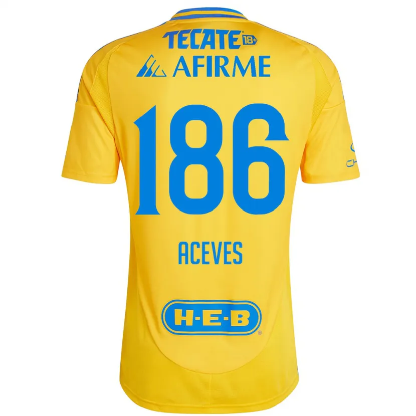 Danxen Kvinnor Israel Aceves #186 Guld Gul Hemmatröja Matchtröjor 2024/25 Tröjor T-Tröja