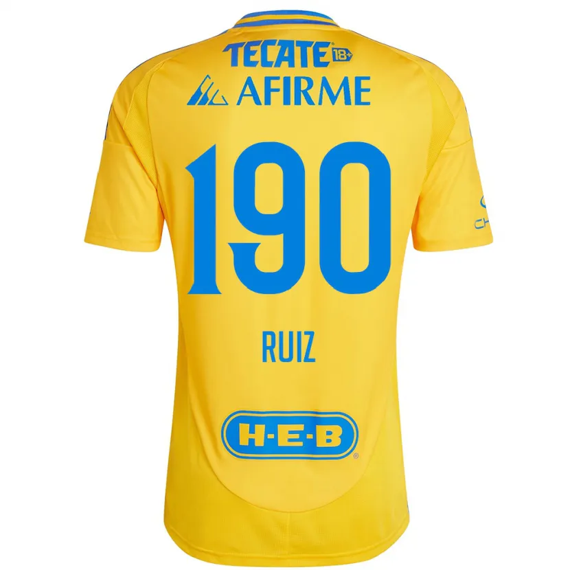 Danxen Kvinnor Óscar Ruiz #190 Guld Gul Hemmatröja Matchtröjor 2024/25 Tröjor T-Tröja