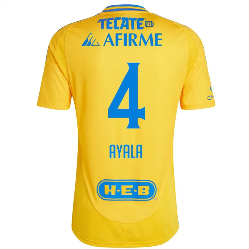 Danxen Kvinnor Hugo Ayala #4 Guld Gul Hemmatröja Matchtröjor 2024/25 Tröjor T-Tröja