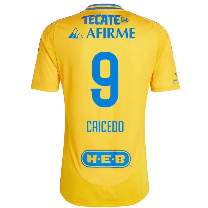 Danxen Kvinnor Jordy Caicedo #9 Guld Gul Hemmatröja Matchtröjor 2024/25 Tröjor T-Tröja