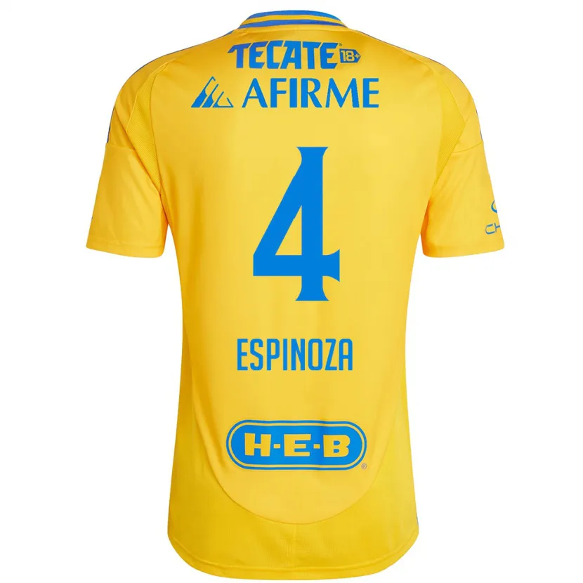 Danxen Kvinnor Greta Espinoza #4 Guld Gul Hemmatröja Matchtröjor 2024/25 Tröjor T-Tröja