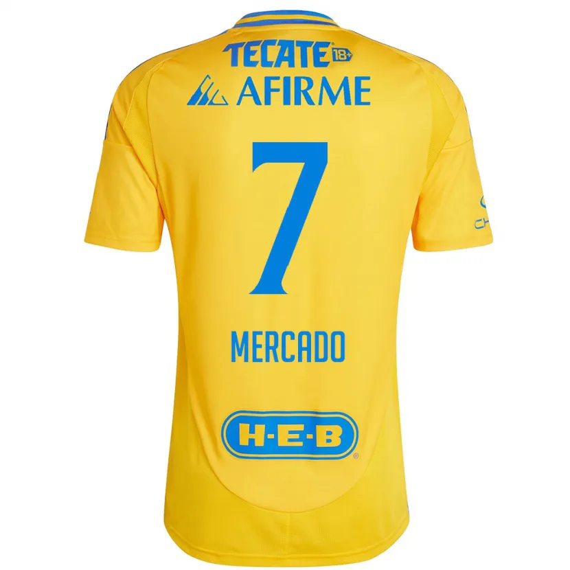 Danxen Kvinnor Liliana Mercado #7 Guld Gul Hemmatröja Matchtröjor 2024/25 Tröjor T-Tröja