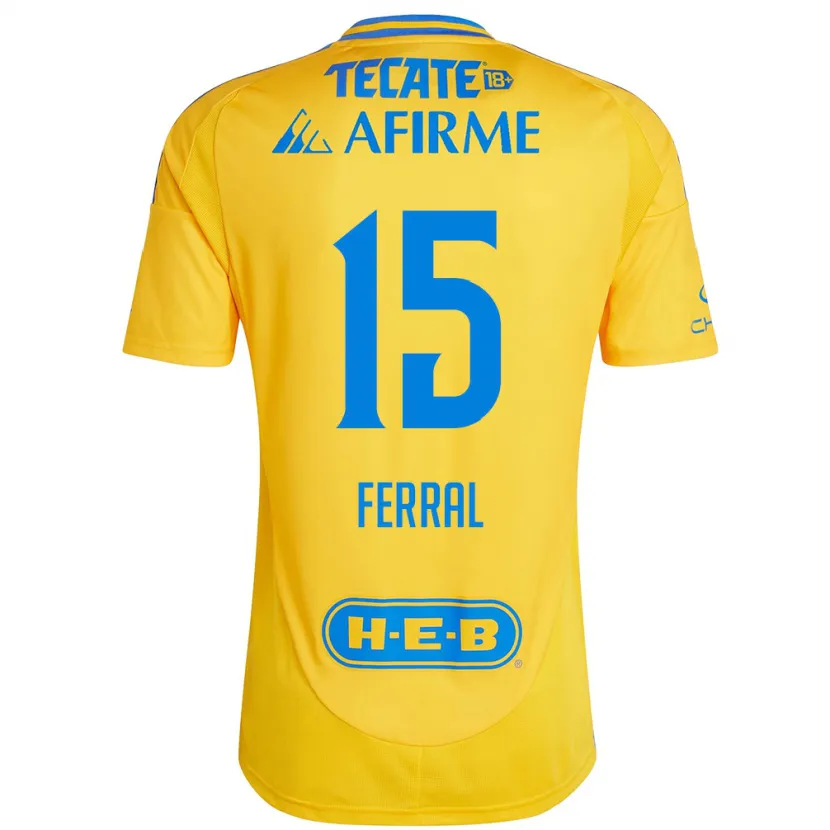 Danxen Kvinnor Cristina Ferral #15 Guld Gul Hemmatröja Matchtröjor 2024/25 Tröjor T-Tröja