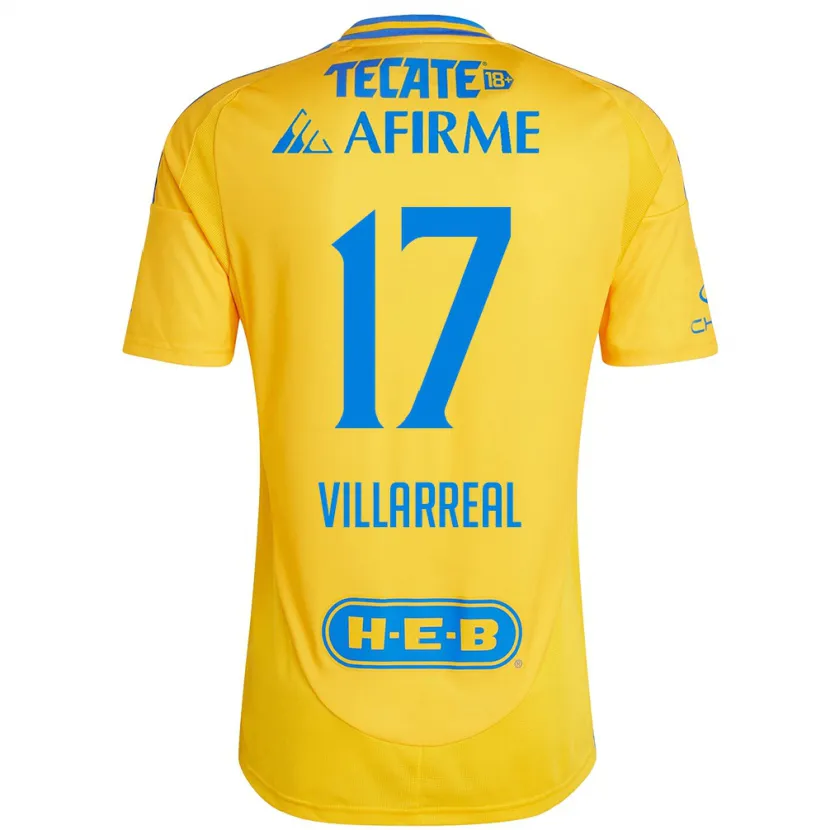 Danxen Kvinnor Natalia Villarreal #17 Guld Gul Hemmatröja Matchtröjor 2024/25 Tröjor T-Tröja