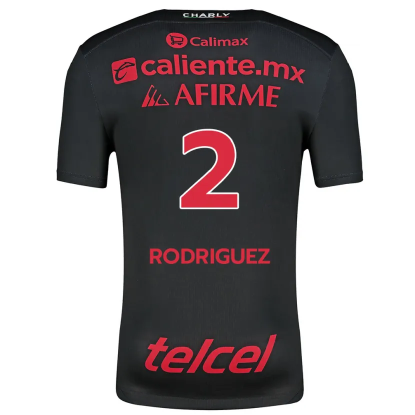 Danxen Kvinnor Antonio Rodríguez #2 Svart Röd Hemmatröja Matchtröjor 2024/25 Tröjor T-Tröja