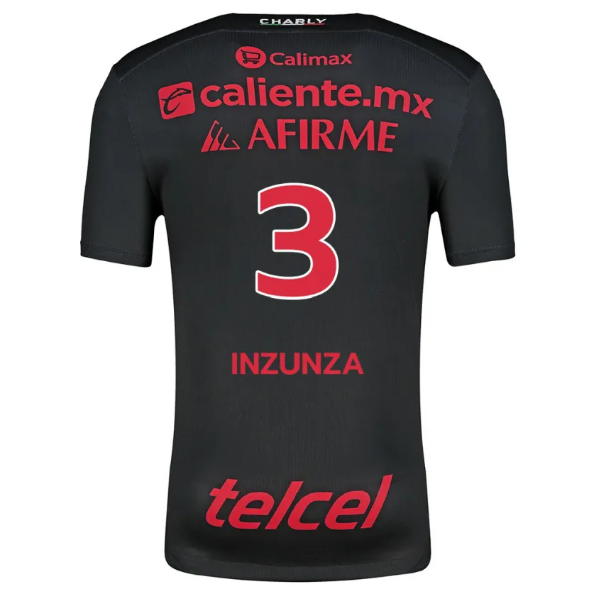 Danxen Kvinnor Rafael Inzunza #3 Svart Röd Hemmatröja Matchtröjor 2024/25 Tröjor T-Tröja