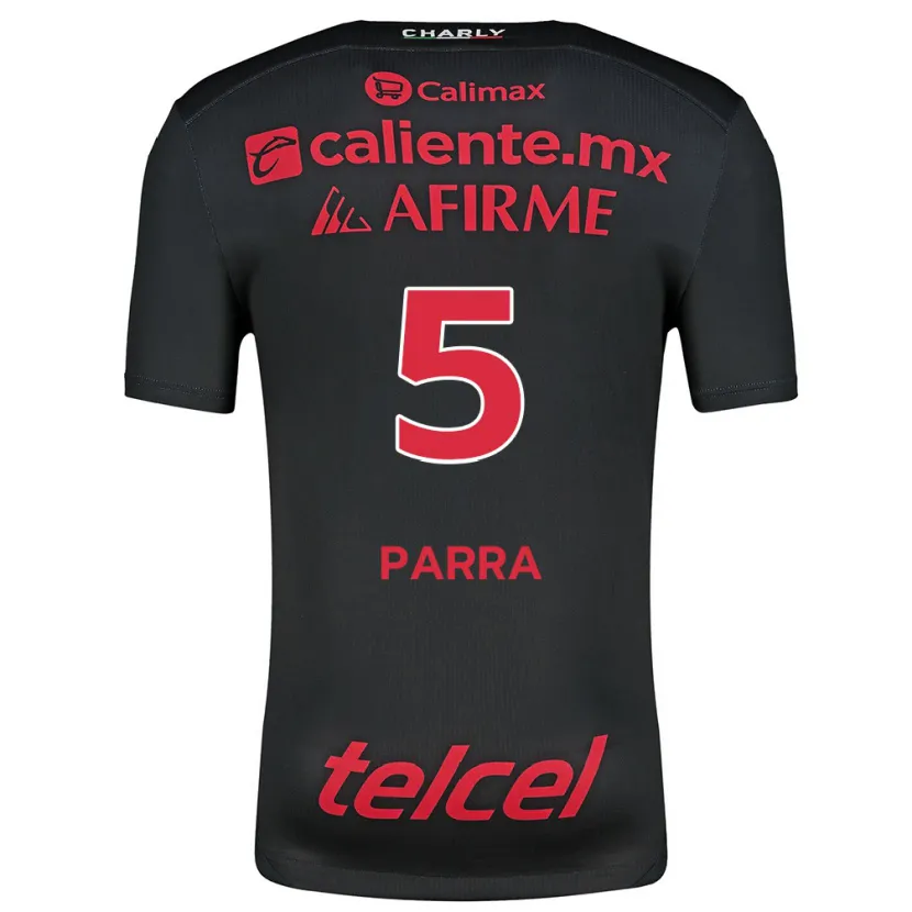 Danxen Kvinnor Rodrigo Parra #5 Svart Röd Hemmatröja Matchtröjor 2024/25 Tröjor T-Tröja