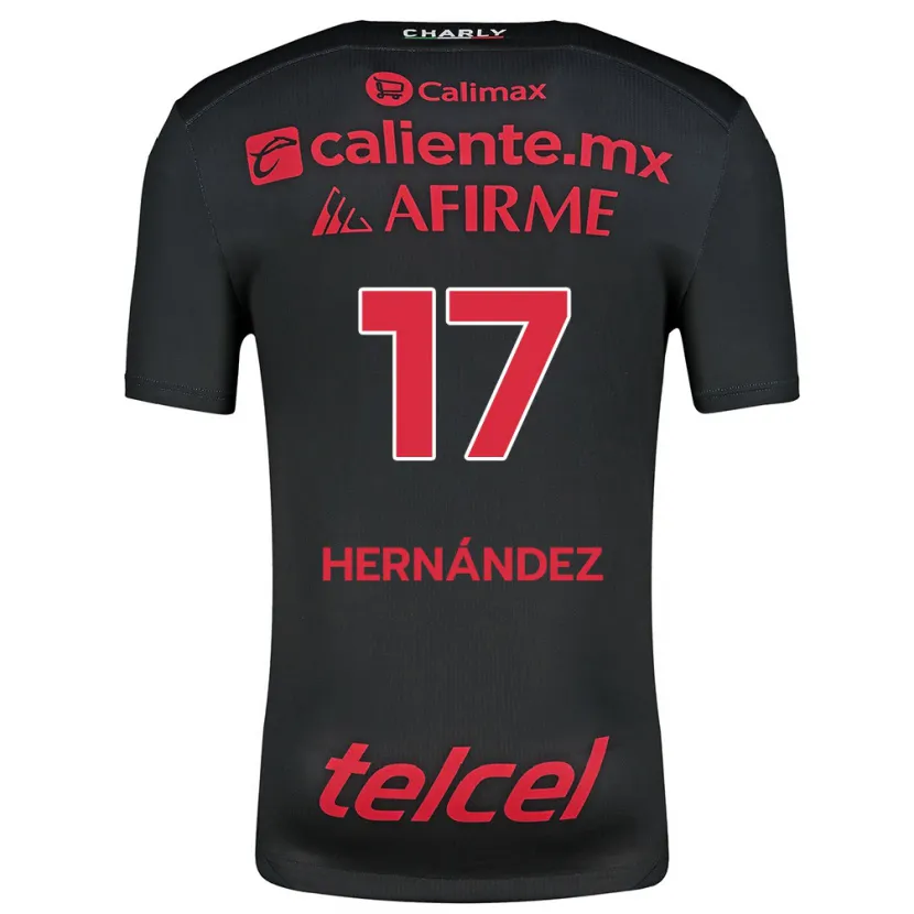 Danxen Kvinnor Rubén Hernández #17 Svart Röd Hemmatröja Matchtröjor 2024/25 Tröjor T-Tröja