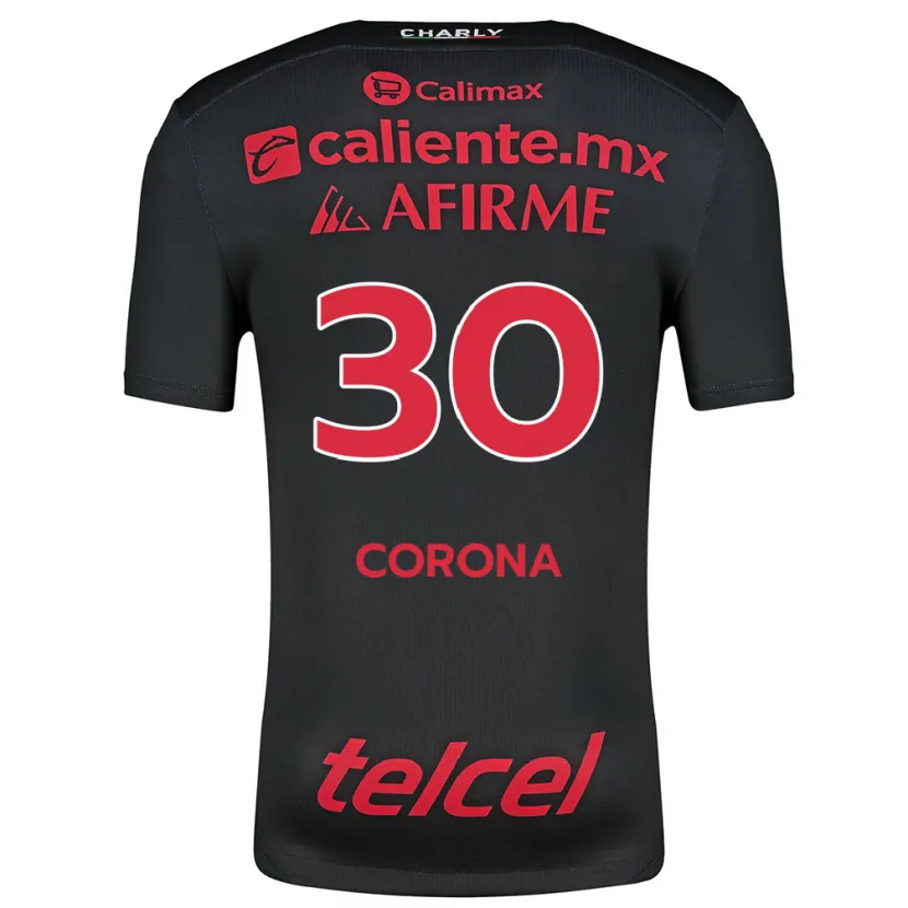 Danxen Kvinnor Jesús Corona #30 Svart Röd Hemmatröja Matchtröjor 2024/25 Tröjor T-Tröja