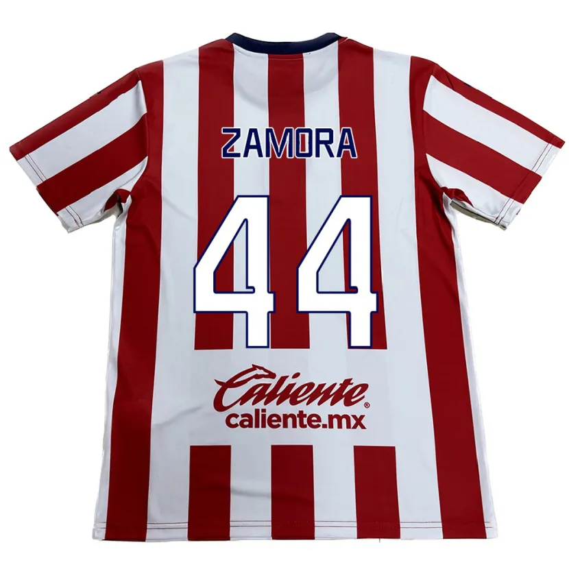 Danxen Kvinnor Saúl Zamora #44 Röd Vit Hemmatröja Matchtröjor 2024/25 Tröjor T-Tröja