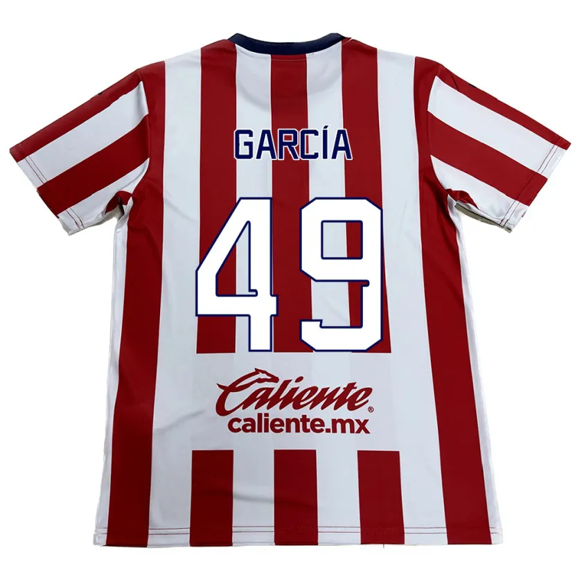 Danxen Kvinnor Gilberto García #49 Röd Vit Hemmatröja Matchtröjor 2024/25 Tröjor T-Tröja