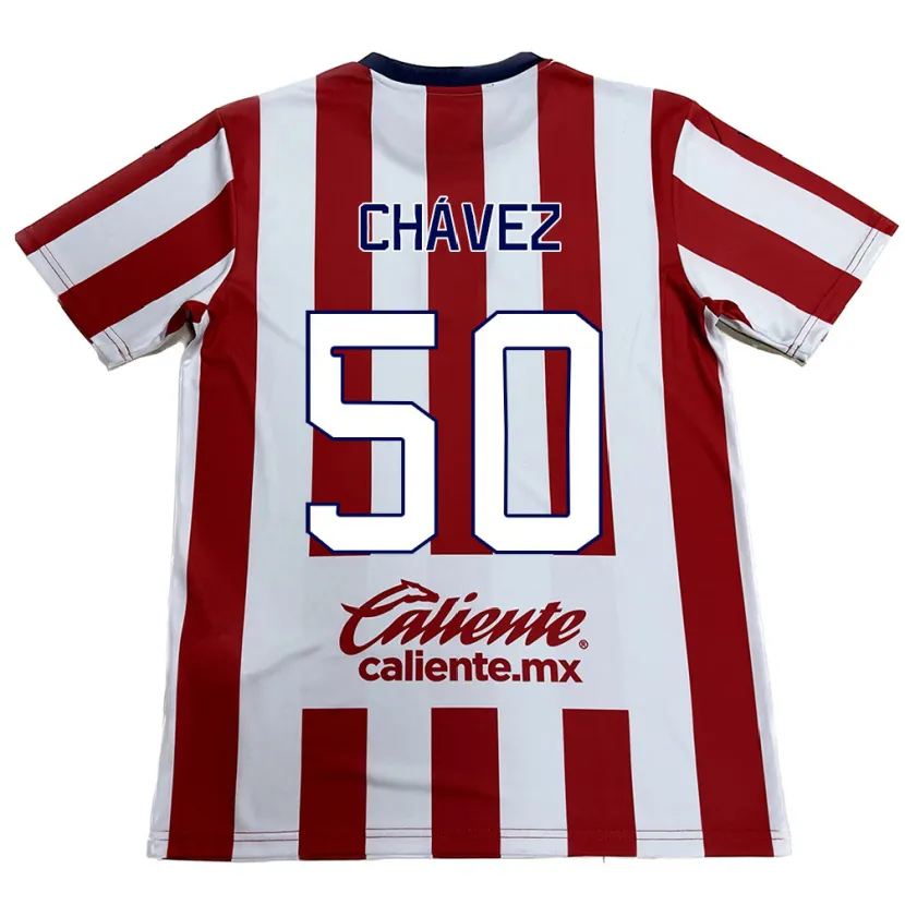 Danxen Kvinnor Mateo Chávez #50 Röd Vit Hemmatröja Matchtröjor 2024/25 Tröjor T-Tröja