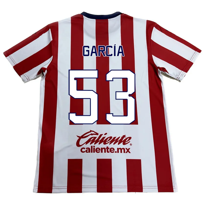 Danxen Kvinnor Uziel García #53 Röd Vit Hemmatröja Matchtröjor 2024/25 Tröjor T-Tröja