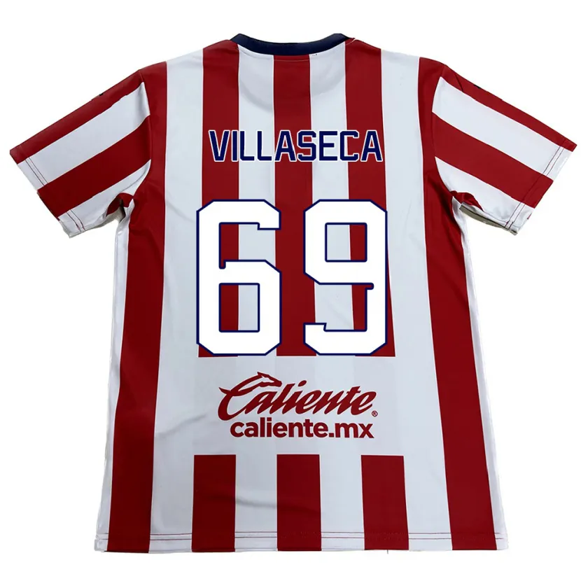Danxen Kvinnor Daniel Villaseca #69 Röd Vit Hemmatröja Matchtröjor 2024/25 Tröjor T-Tröja