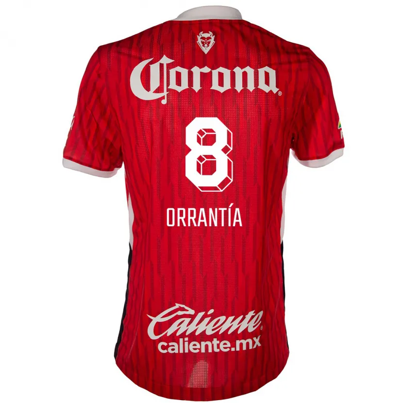Danxen Kvinnor Carlos Orrantía #8 Röd Vit Hemmatröja Matchtröjor 2024/25 Tröjor T-Tröja