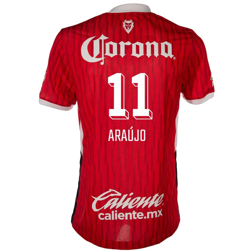 Danxen Kvinnor Maximiliano Araújo #11 Röd Vit Hemmatröja Matchtröjor 2024/25 Tröjor T-Tröja