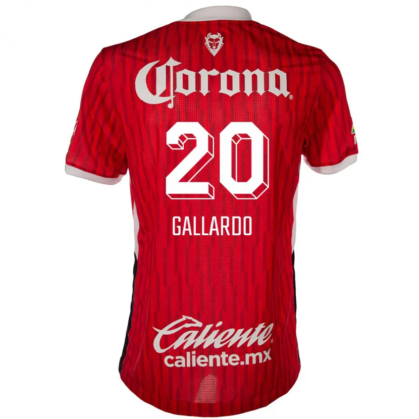 Danxen Kvinnor Jesús Gallardo #20 Röd Vit Hemmatröja Matchtröjor 2024/25 Tröjor T-Tröja