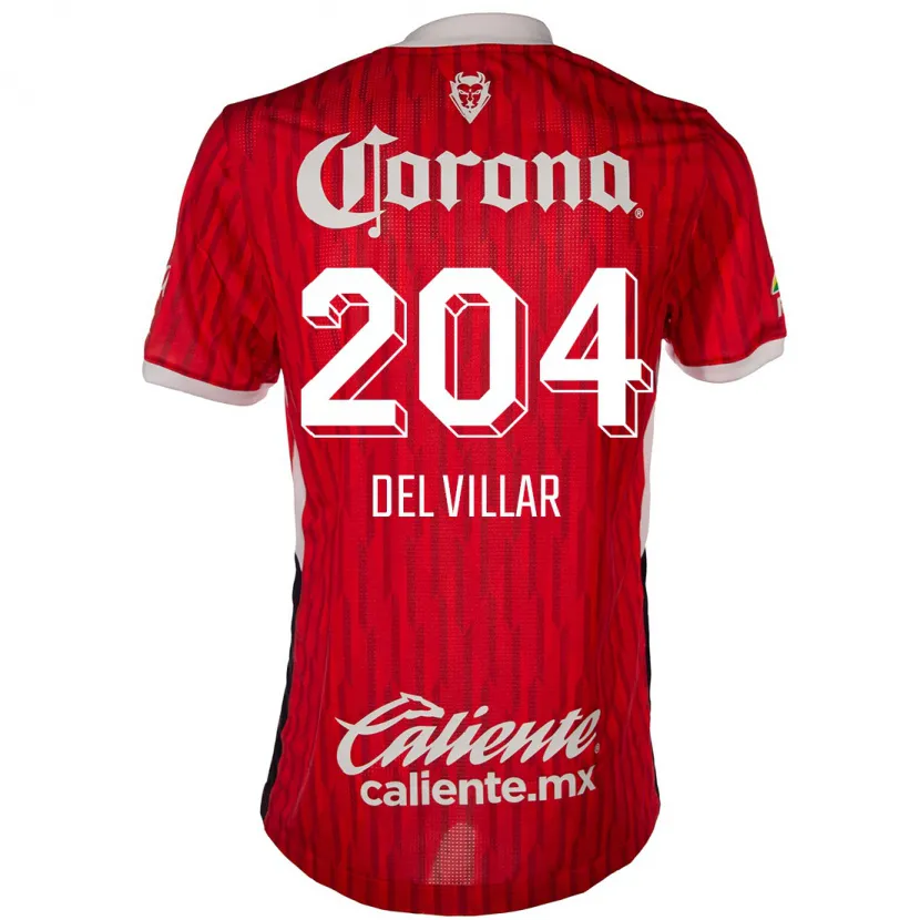 Danxen Kvinnor Everardo Del Villar #204 Röd Vit Hemmatröja Matchtröjor 2024/25 Tröjor T-Tröja