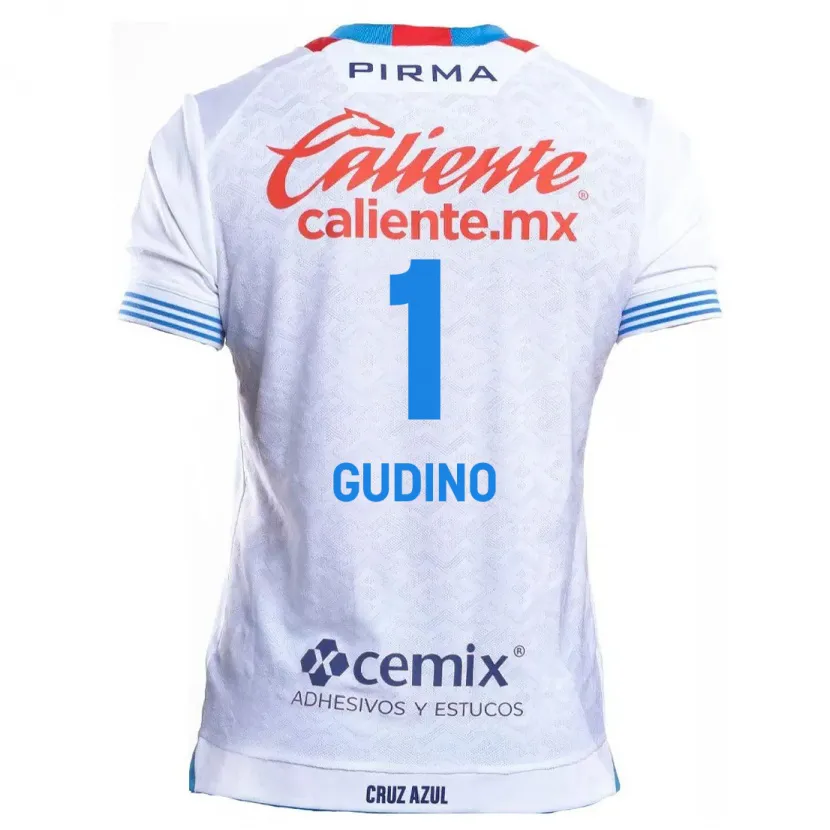 Danxen Kvinnor Andrés Gudiño #1 Vit Blå Bortatröja Matchtröjor 2024/25 Tröjor T-Tröja