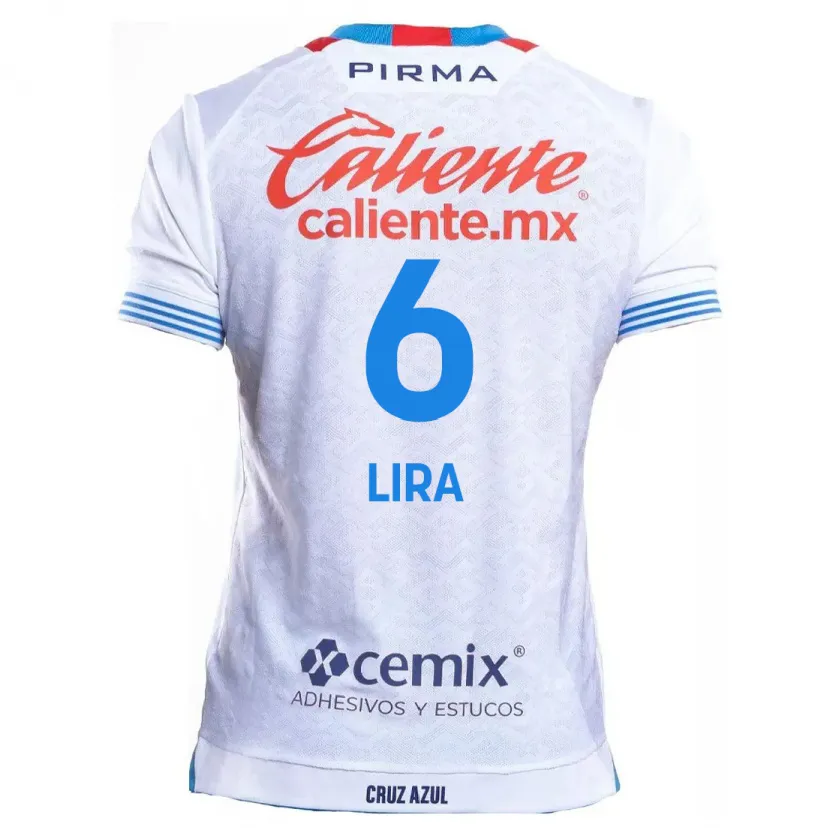 Danxen Kvinnor Érik Lira #6 Vit Blå Bortatröja Matchtröjor 2024/25 Tröjor T-Tröja