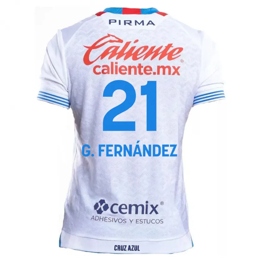 Danxen Kvinnor Gabriel Fernández #21 Vit Blå Bortatröja Matchtröjor 2024/25 Tröjor T-Tröja