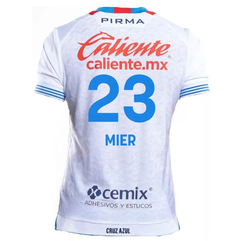 Danxen Kvinnor Kevin Mier #23 Vit Blå Bortatröja Matchtröjor 2024/25 Tröjor T-Tröja