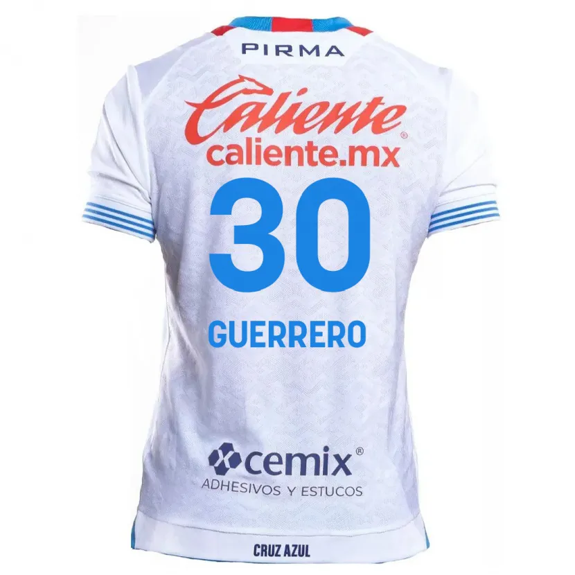 Danxen Kvinnor Rafael Guerrero #30 Vit Blå Bortatröja Matchtröjor 2024/25 Tröjor T-Tröja