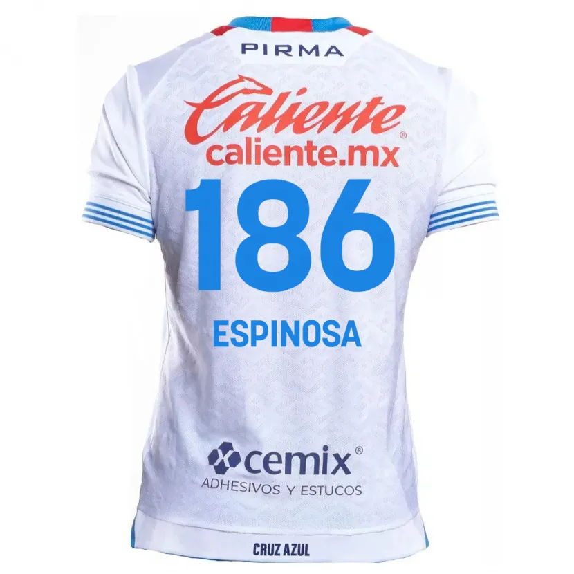 Danxen Kvinnor Brandón Espinosa #186 Vit Blå Bortatröja Matchtröjor 2024/25 Tröjor T-Tröja