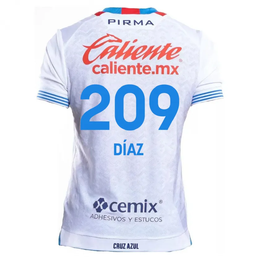 Danxen Kvinnor Josué Díaz #209 Vit Blå Bortatröja Matchtröjor 2024/25 Tröjor T-Tröja