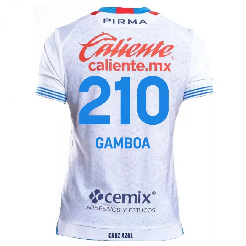 Danxen Kvinnor Bryan Gamboa #210 Vit Blå Bortatröja Matchtröjor 2024/25 Tröjor T-Tröja