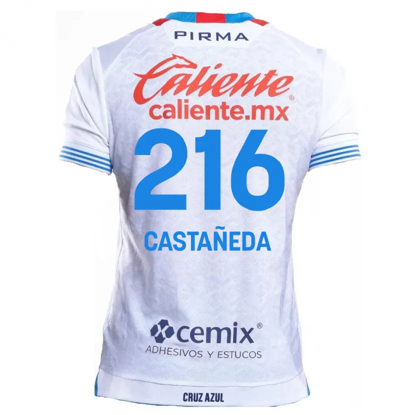 Danxen Kvinnor Ian Castañeda #216 Vit Blå Bortatröja Matchtröjor 2024/25 Tröjor T-Tröja