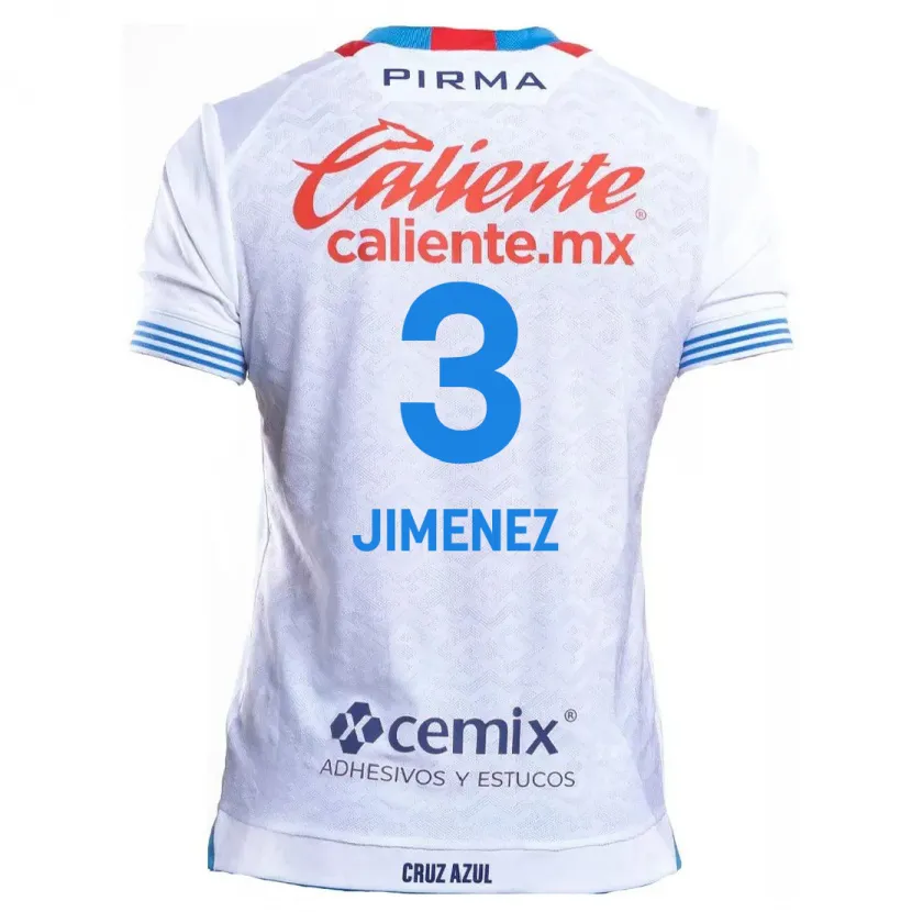 Danxen Kvinnor Jaiber Jimenez #3 Vit Blå Bortatröja Matchtröjor 2024/25 Tröjor T-Tröja