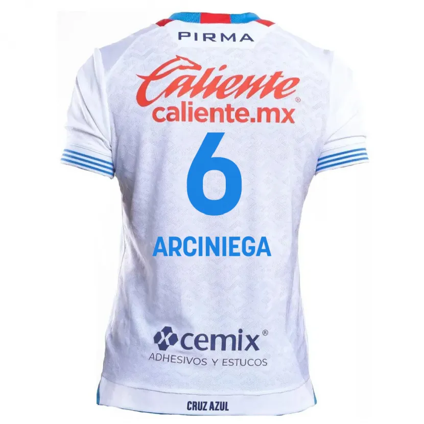 Danxen Kvinnor Mirelle Arciniega #6 Vit Blå Bortatröja Matchtröjor 2024/25 Tröjor T-Tröja
