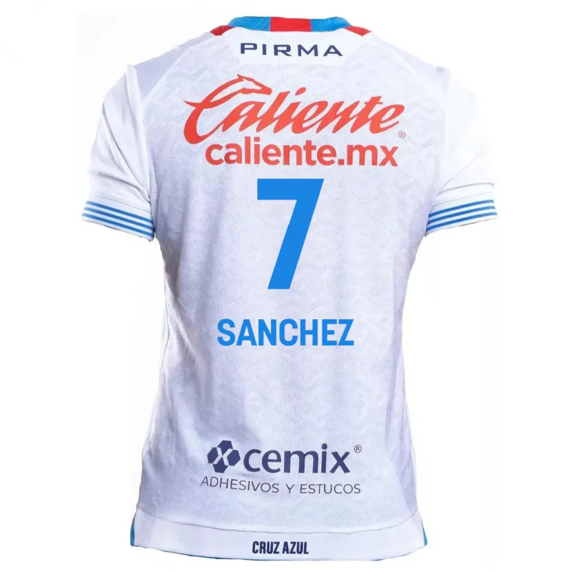 Danxen Kvinnor Andrea Sanchez #7 Vit Blå Bortatröja Matchtröjor 2024/25 Tröjor T-Tröja