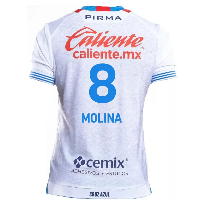 Danxen Kvinnor Dalia Molina #8 Vit Blå Bortatröja Matchtröjor 2024/25 Tröjor T-Tröja