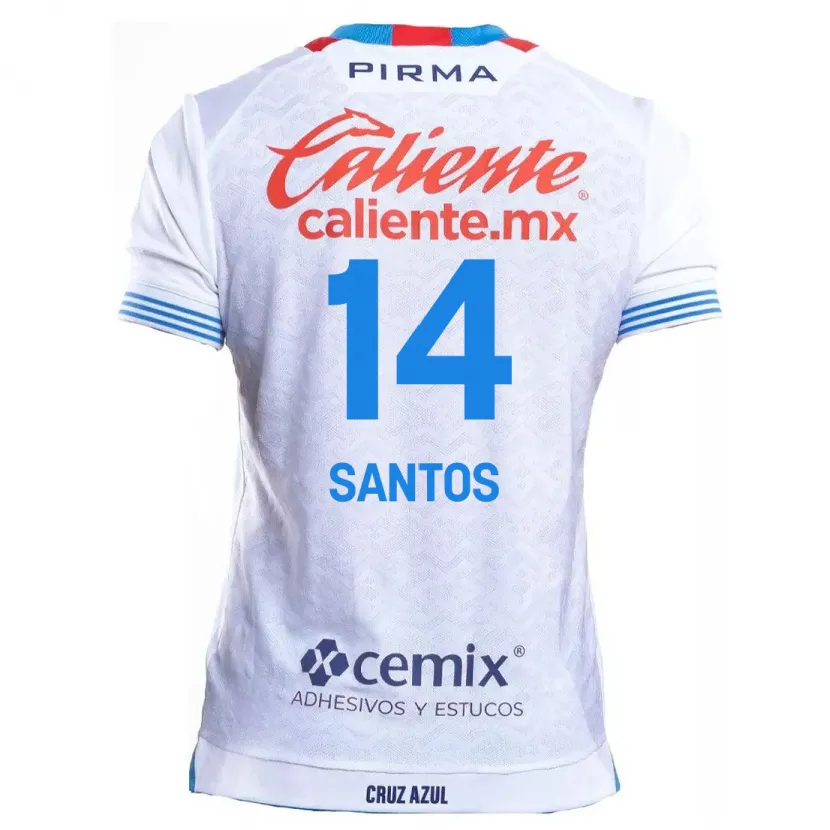 Danxen Kvinnor Eleisa Santos #14 Vit Blå Bortatröja Matchtröjor 2024/25 Tröjor T-Tröja