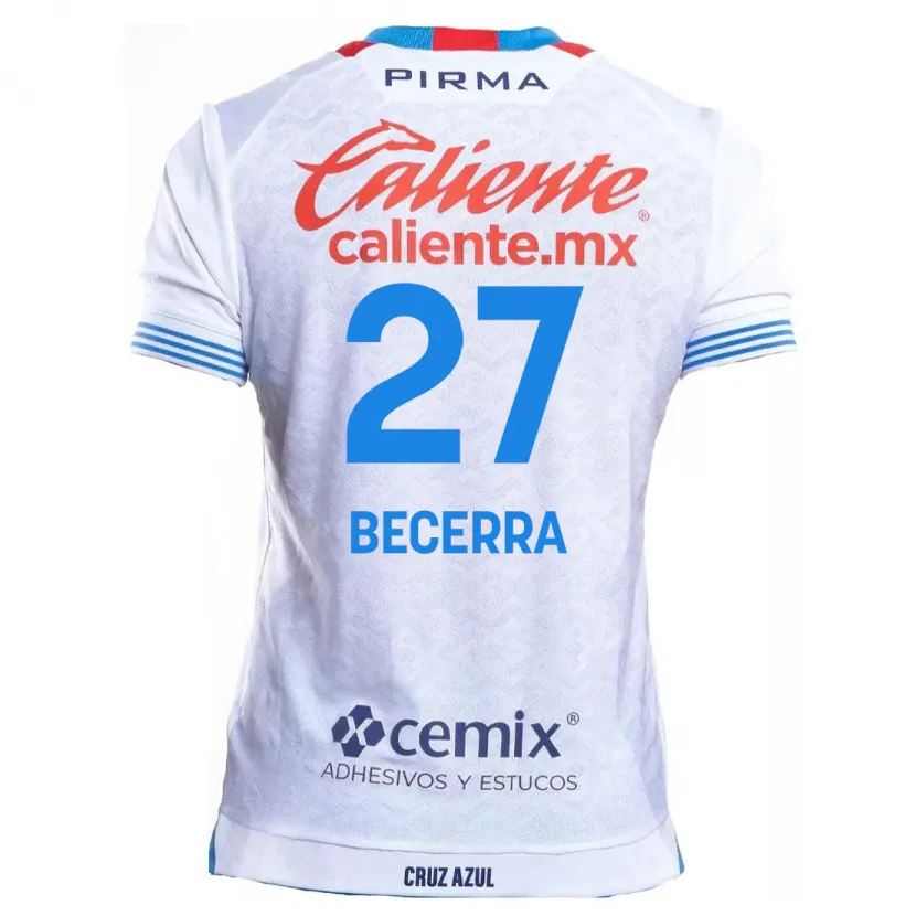 Danxen Kvinnor Ana Becerra #27 Vit Blå Bortatröja Matchtröjor 2024/25 Tröjor T-Tröja